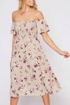 Floral-print Off-shoulder Dress