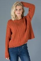  Cable Fringe Sweater