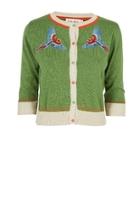  Embroidered Parrot Cardigan