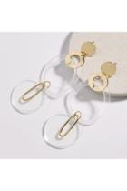  Multi Layered Gold/acrylic Earrings