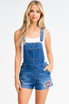  Floral Embroidered Overalls