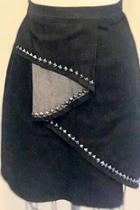  Kiki Black Denim Stud Skirt