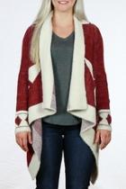  Asymmetric Red Cardigan