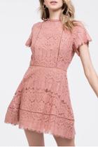  Intricately Patterned Lace Dress With Scalloped Edges