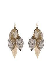 Gold Leaf Dangling Earrings