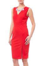  Sleeveless V-neck Dress