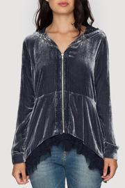  Velvet Peplum Hoodie