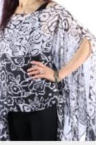  Silky Poncho-b & W