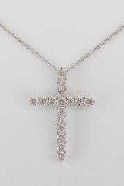  14k White Gold Cross, 1.01 Ct Diamond Cross, Cross Pendant, Diamond Cross Necklace, Religious Jewelry Charm 18 Chain