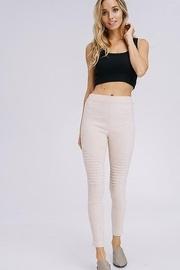  High Waist Suede Moto Leggings