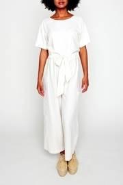  Cropped Raw Silk Jumpsuit