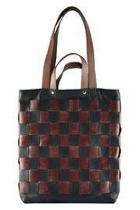  Checkered Leather Tote