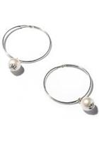  Cotton-pearl Hoop Earrings
