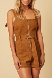  Camel Corduroy Belted-romper