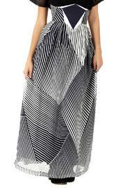 Sakina Striped Silk Maxi Skirt