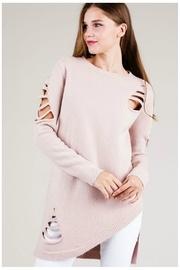  Asymmetrical Distressed Sweater
