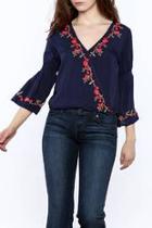  Blue Embroidered Blouse