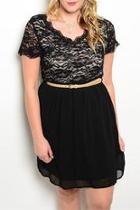  Black Lace Plus Dress