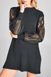  Lace-sleeve Cotton Dress