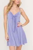  Tie-accent Flaired Mini-dress