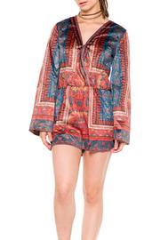  Printed Suede Romper