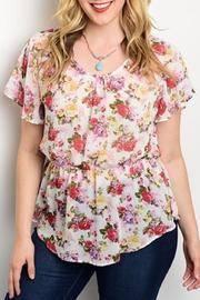  Ivory Floral Plus Top