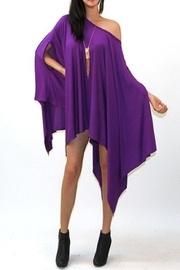  Purple Sleeveless Poncho