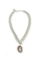  Silver Agate Necklace