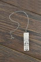  Sterling-silver-chain Cross-pendant Necklace