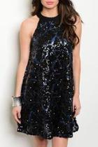  High/neck Sequin Dress