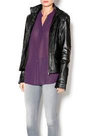 Leather Hoodie Jacket
