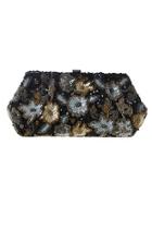  Black Sequin Floral Clutch