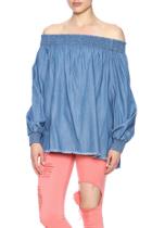  Chambray Off Shoulder Top