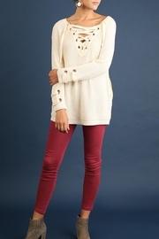  Lace-up Pocket Sweater