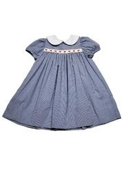  Navy-gingham Eyelet-ribbon Dress