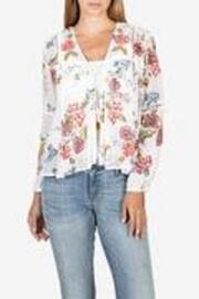  Floral Tiefront Blouse