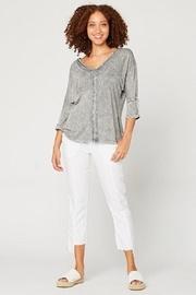  Ragged V-neck Blouse