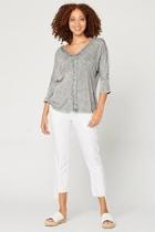  Ragged V-neck Blouse