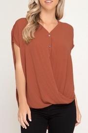  Overlapping Hem Blouse