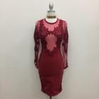  Red Sheer Dress