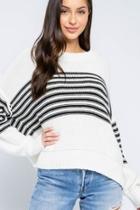  Striped Dolman Sweater