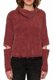 Zip Sleeve Turtleneck Top