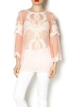  Sheer Embroidered Top