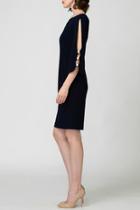  Cutout Pearl Sleeve Sheath Dress