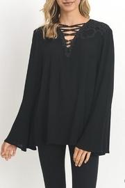  Lace-up V-neck Top