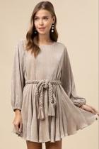  Braid Belt Metallic Dress