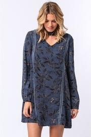  Choker-neckline Blue Dress