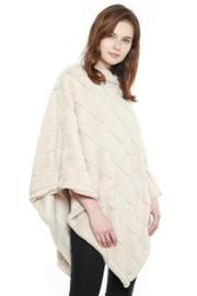  Faux-fur Striped Poncho