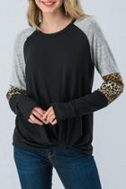  Black/grey Leopard-print Top
