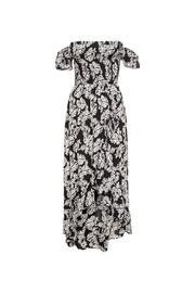  Ots Smocked Hi Lo Ruffle Hem Dress